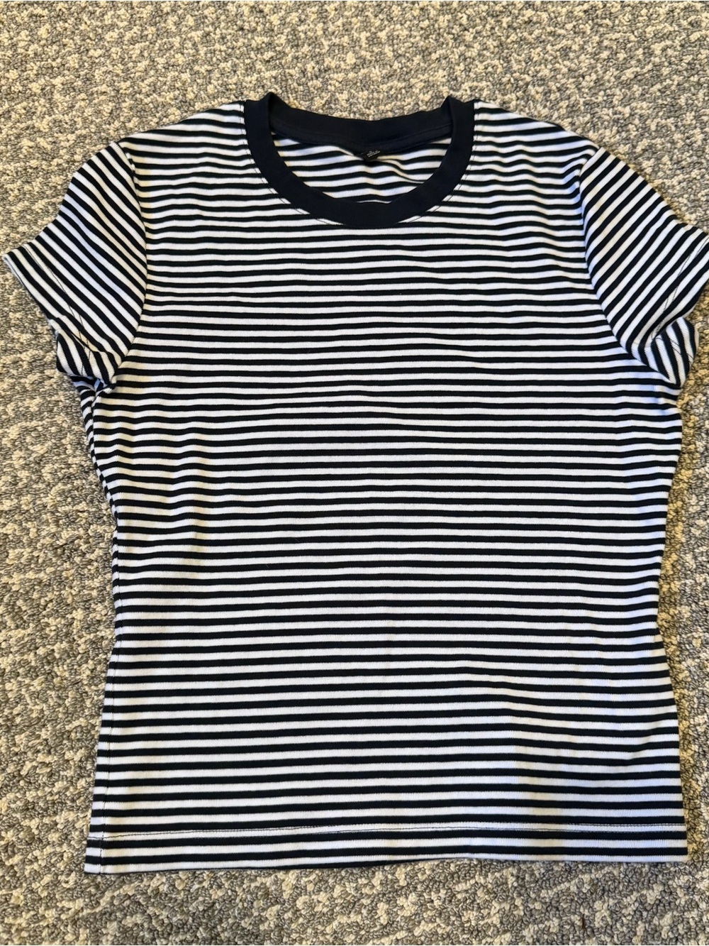 Uniqlo Black & White Striped Crew Tee - Women's New Without Tag